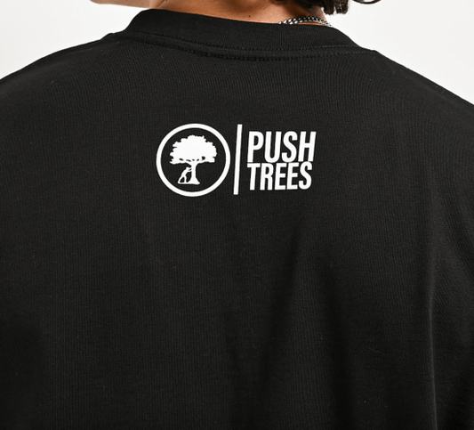Push Trees プッシュツリー Can You Hear Me Now Black Tee Tシャツ