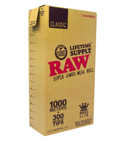 【箱売り】RAW ロウ Classic Super Jumbo Mega Roll 1000m ロールペーパー+チップ