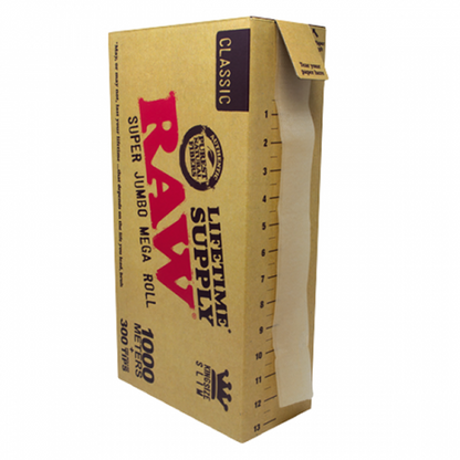 【箱売り】RAW ロウ Classic Super Jumbo Mega Roll 1000m ロールペーパー+チップ