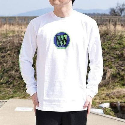 seedleSs シードレス Green gradation crest LONG SLEEVE TEE L/S ロングTシャツ ホワイト