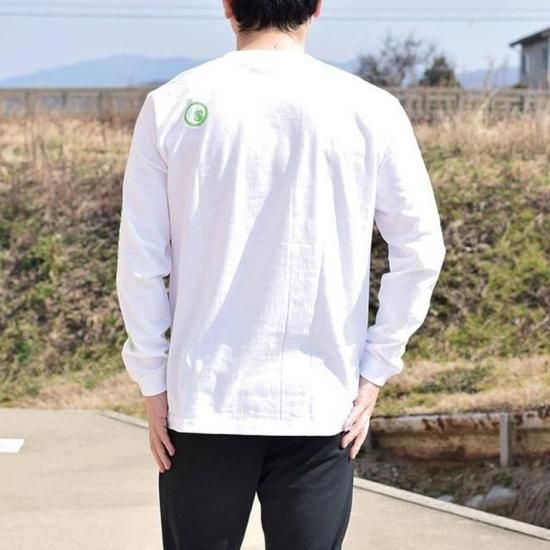 seedleSs シードレス Green gradation crest LONG SLEEVE TEE L/S ロングTシャツ ホワイト