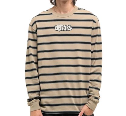 Empyre エンパイア Logan Stripe Beige & Black LONG SLEEVE TEE L/S ロングTシャツ ベージュ