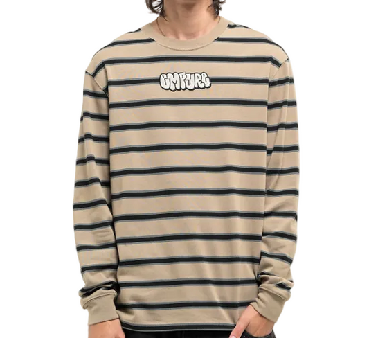 Empyre エンパイア Logan Stripe Beige & Black LONG SLEEVE TEE L/S ロングTシャツ ベージュ