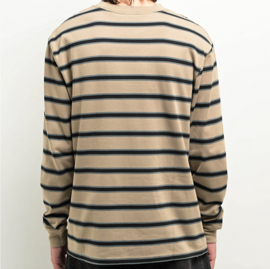 Empyre エンパイア Logan Stripe Beige & Black LONG SLEEVE TEE L/S ロングTシャツ ベージュ