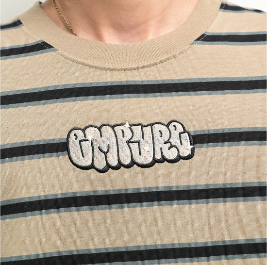 Empyre エンパイア Logan Stripe Beige & Black LONG SLEEVE TEE L/S ロングTシャツ ベージュ