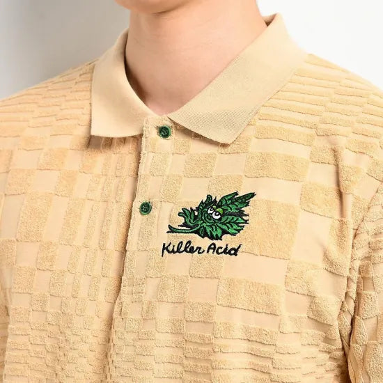 Killer Acid キラーアシッド Nature Is Weird Polo Shirt ポロシャツ ベージュ/ブルー
