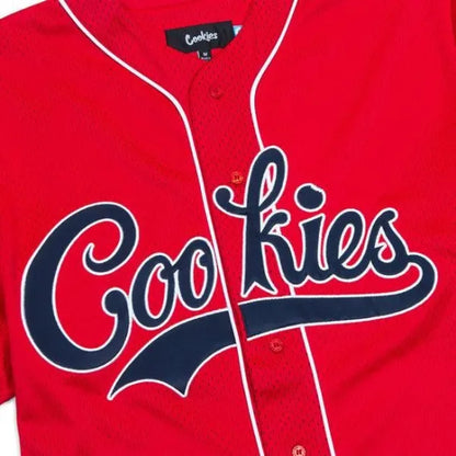 Cookies クッキーズ BASES LOADED MESH BASEBALL JERSEY メッシュシャツ レッド