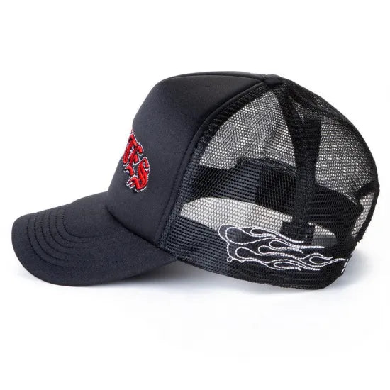 Cookies クッキーズ HIGHWAY FLAME TRUCKER HAT CAP メッシュキャップ ブラック