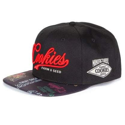 Cookies クッキーズ CUBAN LINK SCRIPT SNAPBACK WITH PRINTED BILL CAP キャップ ブラック/ホワイト
