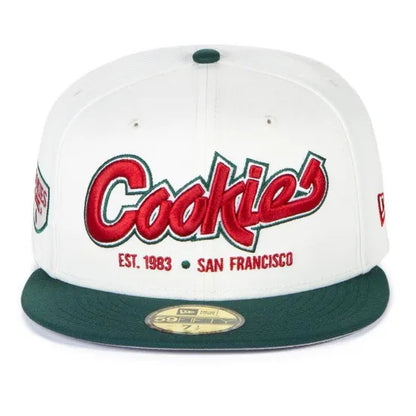 Cookies クッキーズ X NEW ERA FITTED 59FIFTY HARDWOOD CLASSIC CAP キャップ クリーム&フォレストグリーン