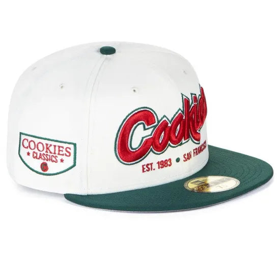 Cookies クッキーズ X NEW ERA FITTED 59FIFTY HARDWOOD CLASSIC CAP キャップ クリーム&フォレストグリーン