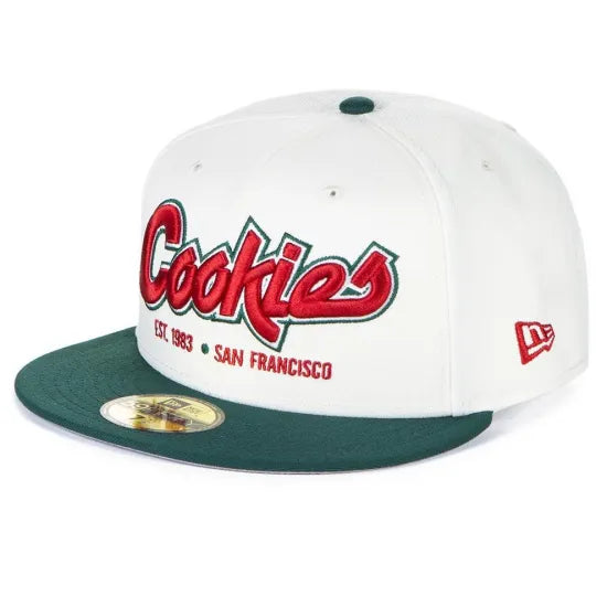 Cookies クッキーズ X NEW ERA FITTED 59FIFTY HARDWOOD CLASSIC CAP キャップ クリーム&フォレストグリーン