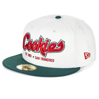 Cookies クッキーズ X NEW ERA FITTED 59FIFTY HARDWOOD CLASSIC CAP キャップ クリーム&フォレストグリーン