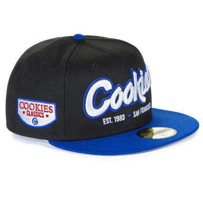 Cookies クッキーズ X NEW ERA FITTED 59FIFTY HARDWOOD CLASSIC CAP キャップ ブラック&ロイヤルブルー
