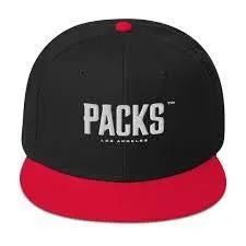 PACKS パックス Snapback Hat Cap キャップ ブラック&レッド