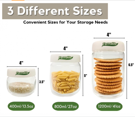 Storage Jar Containers (調湿剤付き)真空ジャー
