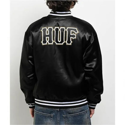 ★HUF ハフ Back 2 Back Black & Orange Reversible Bomber Jacket ジャケット