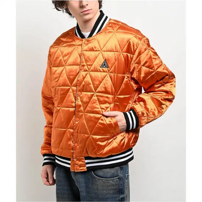 ★HUF ハフ Back 2 Back Black & Orange Reversible Bomber Jacket ジャケット