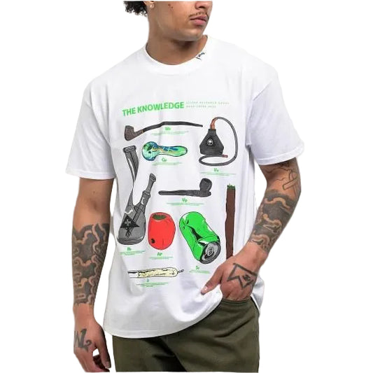 LRG エルアールジーx Push Treesプッシュ・ツリー The Knowledge White T-Shirt Tシャツ ホワイト