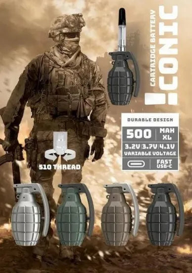 Iconic Grenade Cartridge Battery 510バッテリー ベイプ