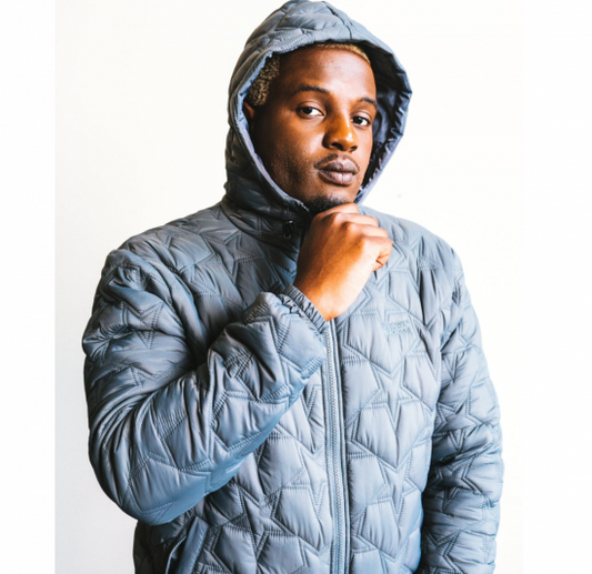 ★VIBES バイブス NORTH STAR PUFFER JACKET グレー ダウンジャケット