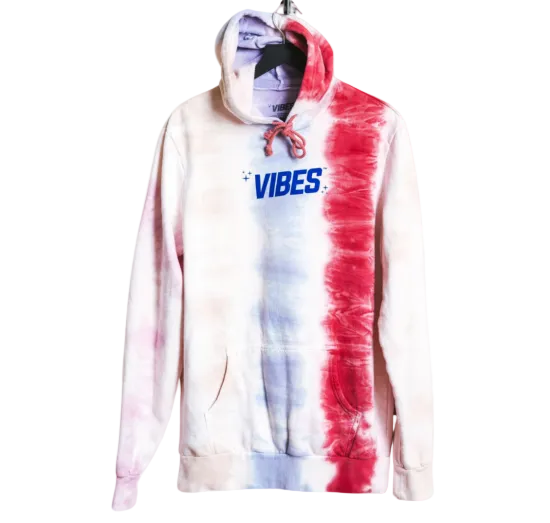 ★VIBES バイブス VIBE TRIBE STRIPED TIE DYE HOODIE フーディーパーカー