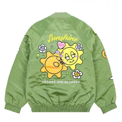 ★GLO GANG グロギャング Satin Bomber (Vintage Green) ジャケット ヴィンテージグリーン