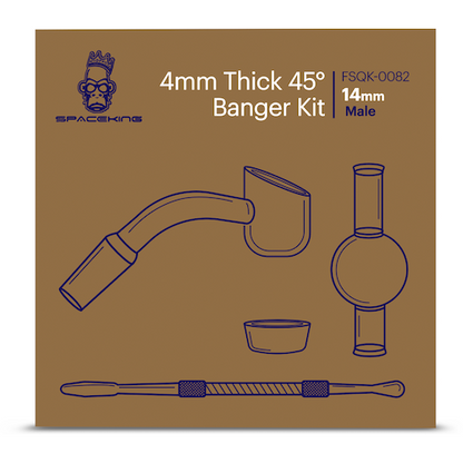 SPACE KING スペースキング 4mm Thick 45 Banger Kit（brown）ガラスバンガー＆バンガーキャップ