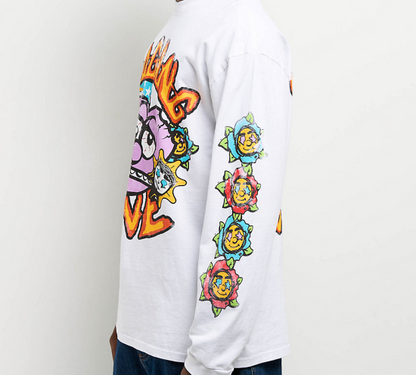 GLO GANG グロギャング Love White LONG SLEEVE TEE L/S ロンTシャツ ホワイト