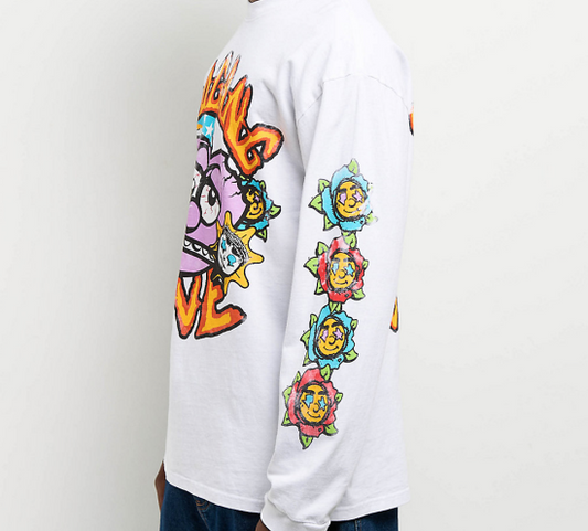 GLO GANG グロギャング Love White LONG SLEEVE TEE L/S ロンTシャツ ホワイト