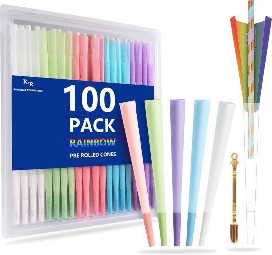 Colorful Rolling Papers Pre Rolled 100本 King Size プレロールコーン