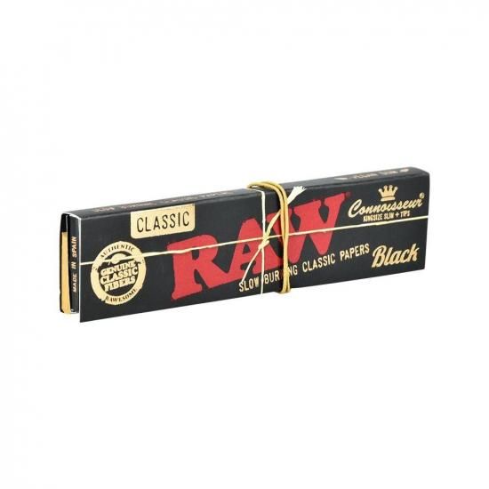RAW ロウ Black Connoisseur Rolling Papers + Tips King Size Slim ペーパー+チップ