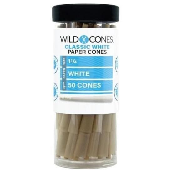 WILD CONES ワイルドコーン Classic White Ultra Thin Pre Rolled Paper Cones 1 1/4Size 50本入 プレロールコーン