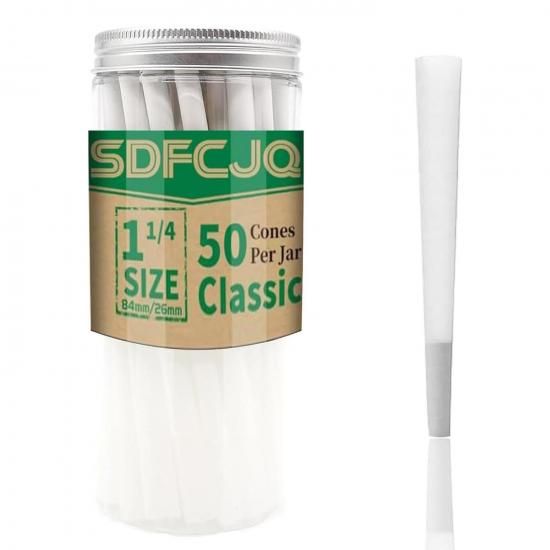SDFCJQ White Slow-Burning Pre Rolled Paper Cones 1 1/4Size 50本入 プレロールコーン
