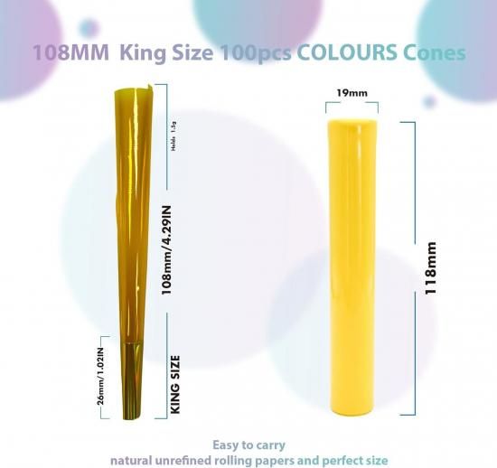 HIPPO&BIRD Glass Clear Cellulose Pre Rolled Paper Cones King Size 100本入 プレロールコーン
