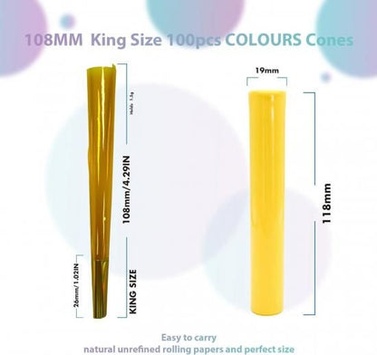 HIPPO&BIRD Glass Clear Cellulose Pre Rolled Paper Cones King Size 100本入 プレロールコーン