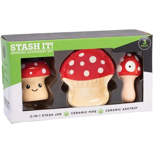 Fujima フジマ 3 in 1 Mushroom Stash It (Ashtray, Jar & Pipe) 灰皿＆ジャー＆パイプ