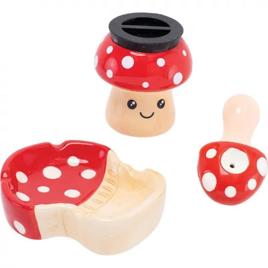 Fujima フジマ 3 in 1 Mushroom Stash It (Ashtray, Jar & Pipe) 灰皿＆ジャー＆パイプ