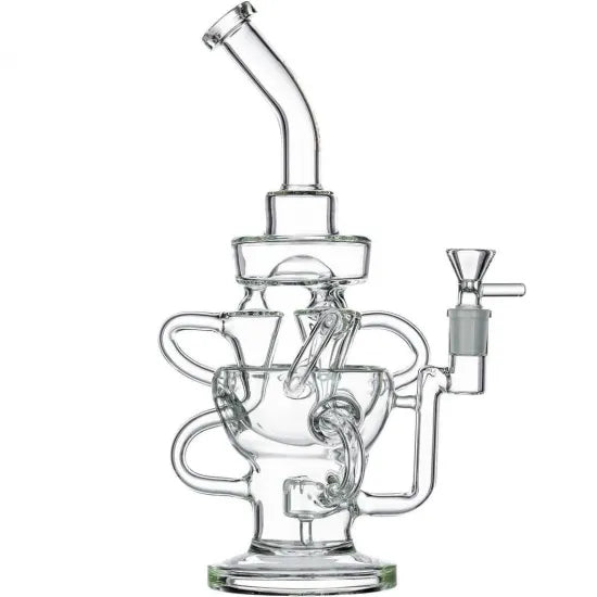 Glass Water Pipe Recycler Bubbler Hookahs 14mm バブラー #GBR