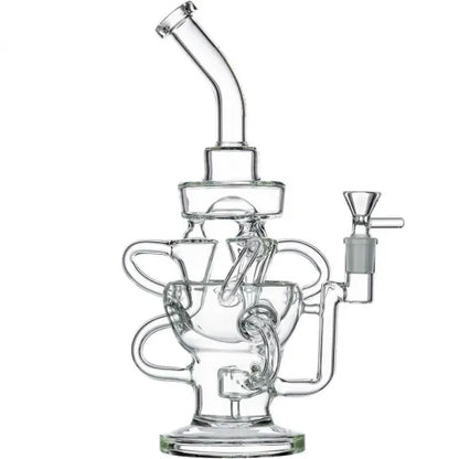 Glass Water Pipe Recycler Bubbler Hookahs 14mm バブラー #GBR