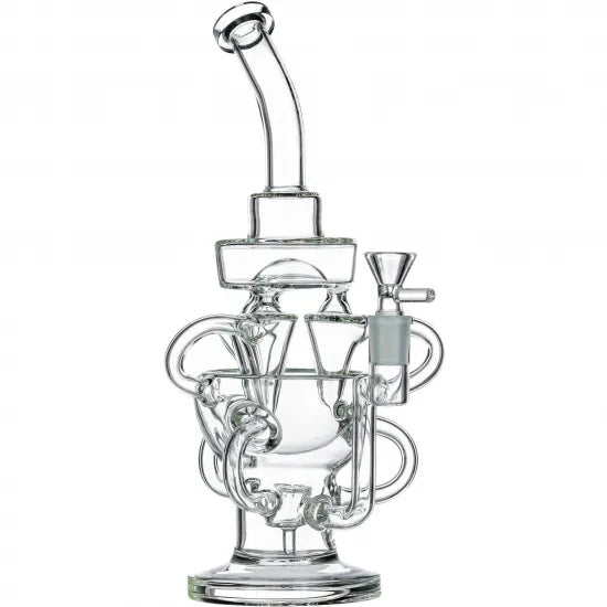 Glass Water Pipe Recycler Bubbler Hookahs 14mm バブラー #GBR