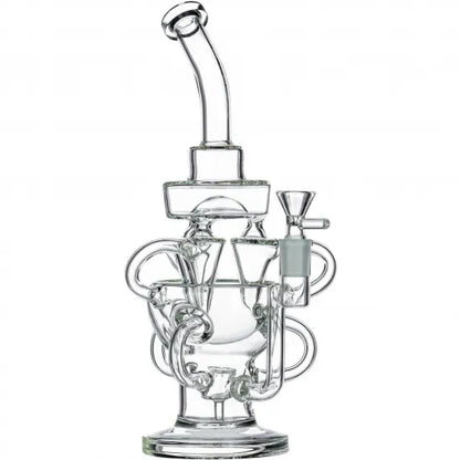 Glass Water Pipe Recycler Bubbler Hookahs 14mm バブラー #GBR