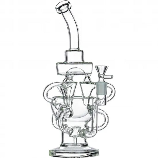 Glass Water Pipe Recycler Bubbler Hookahs 14mm バブラー #GBR