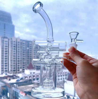 Matrix Perc Glass Water Pipe Recycler Hookah Pipe バブラー #MPG