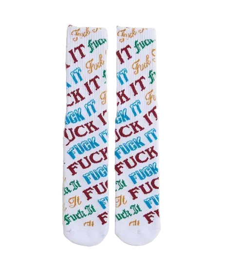 HUF ハフ Wintertime Fuck It White Crew Socks ソックス