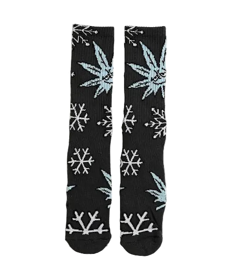 HUF ハフ Green Buddy Snowflakes Charcoal Crew Socks ソックス