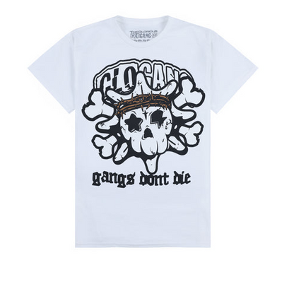 Glo Gang グロギャング 
Gangs Don't Die Tee (Black/White) Tシャツ