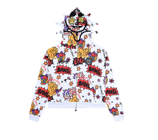 Glo Gang グロギャング Full Zip Hoodie (White) フーディ