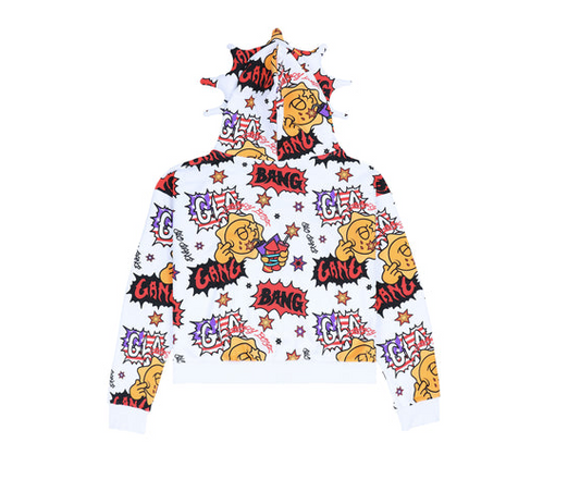 Glo Gang グロギャング Full Zip Hoodie (White) フーディ