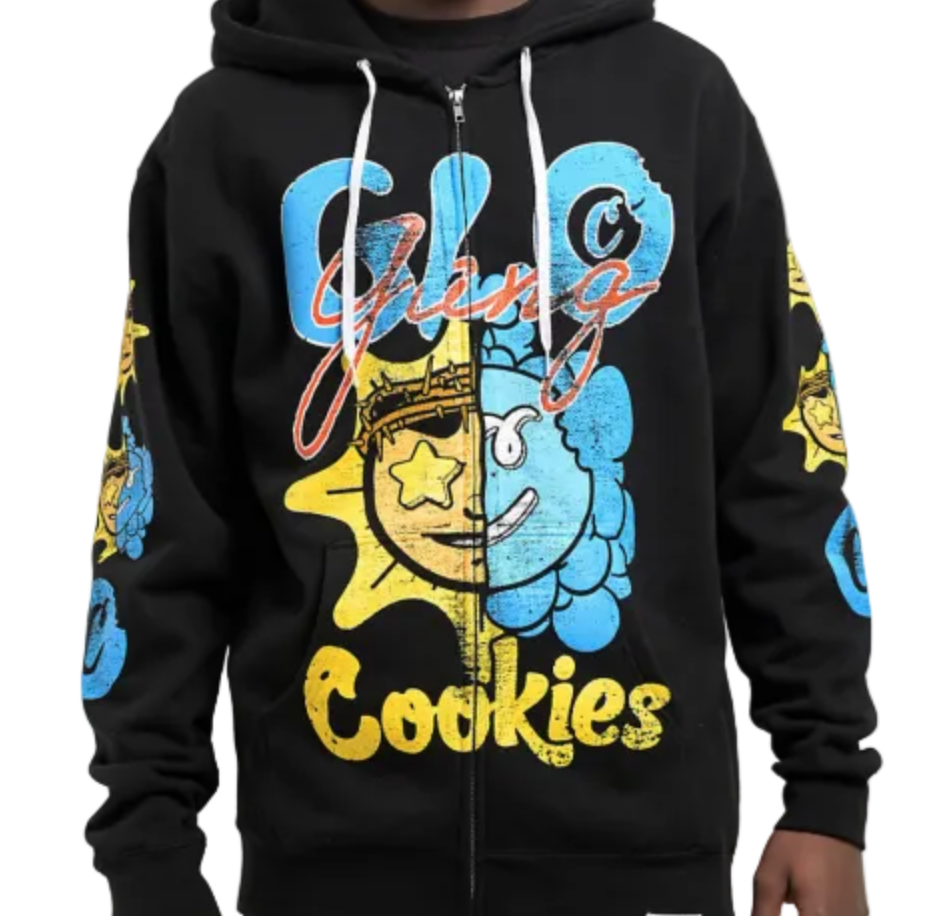 ★Cookies x Glo Gang クッキーズ×グロギャング Sun C Bite Black Zip Hoodie フーディーパーカー M/L